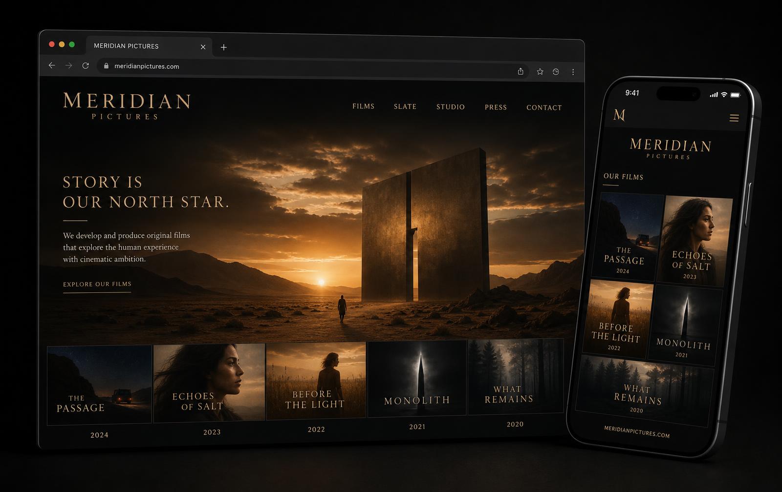 Meridian Pictures — Film & production studio website concept